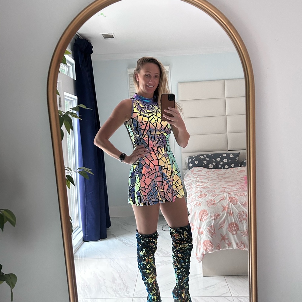 Colorful Geometric Pattern Dress